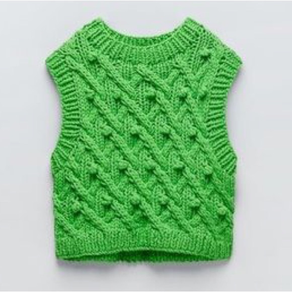 Zara Sweaters Zara Woven Knit Limited Edition Green Sweater Vest